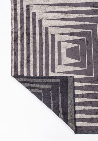 Cubic Charcoal - Beige Rug