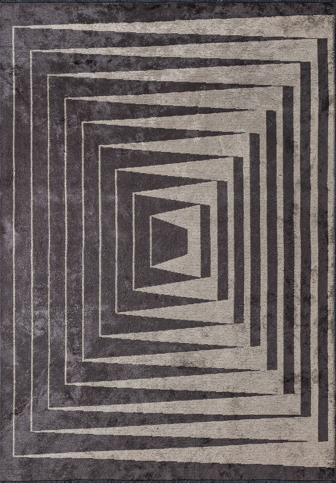 Cubic Charcoal - Beige Rug