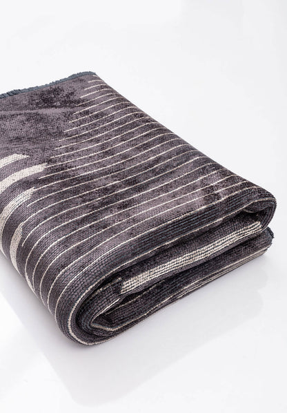 Lines Charcoal - Beige Rug