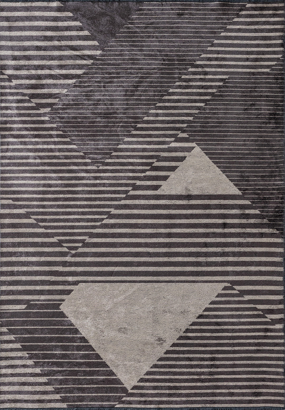 Lines Charcoal - Beige Rug