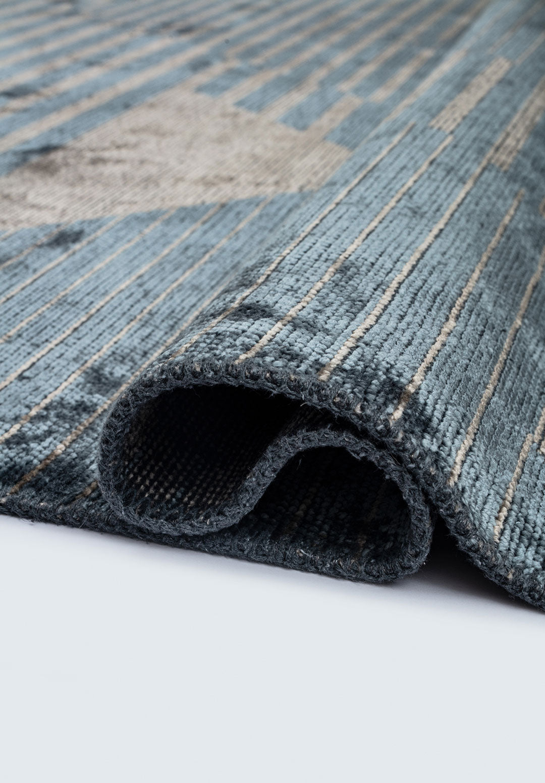 Lines Blue - Beige Rug
