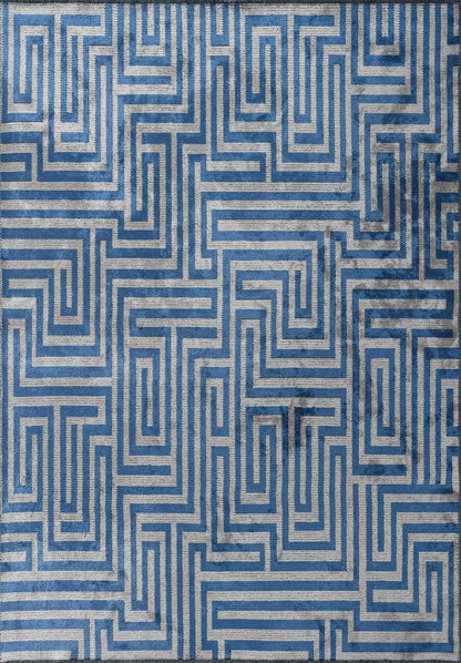 Nest Navy Blue - Light Grey Rug