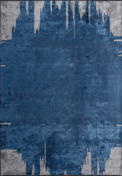 Cage Navy Blue - Light Grey Rug