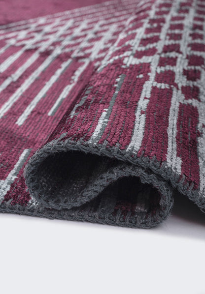 Matrix Dark Damson - Ice Blue Rug
