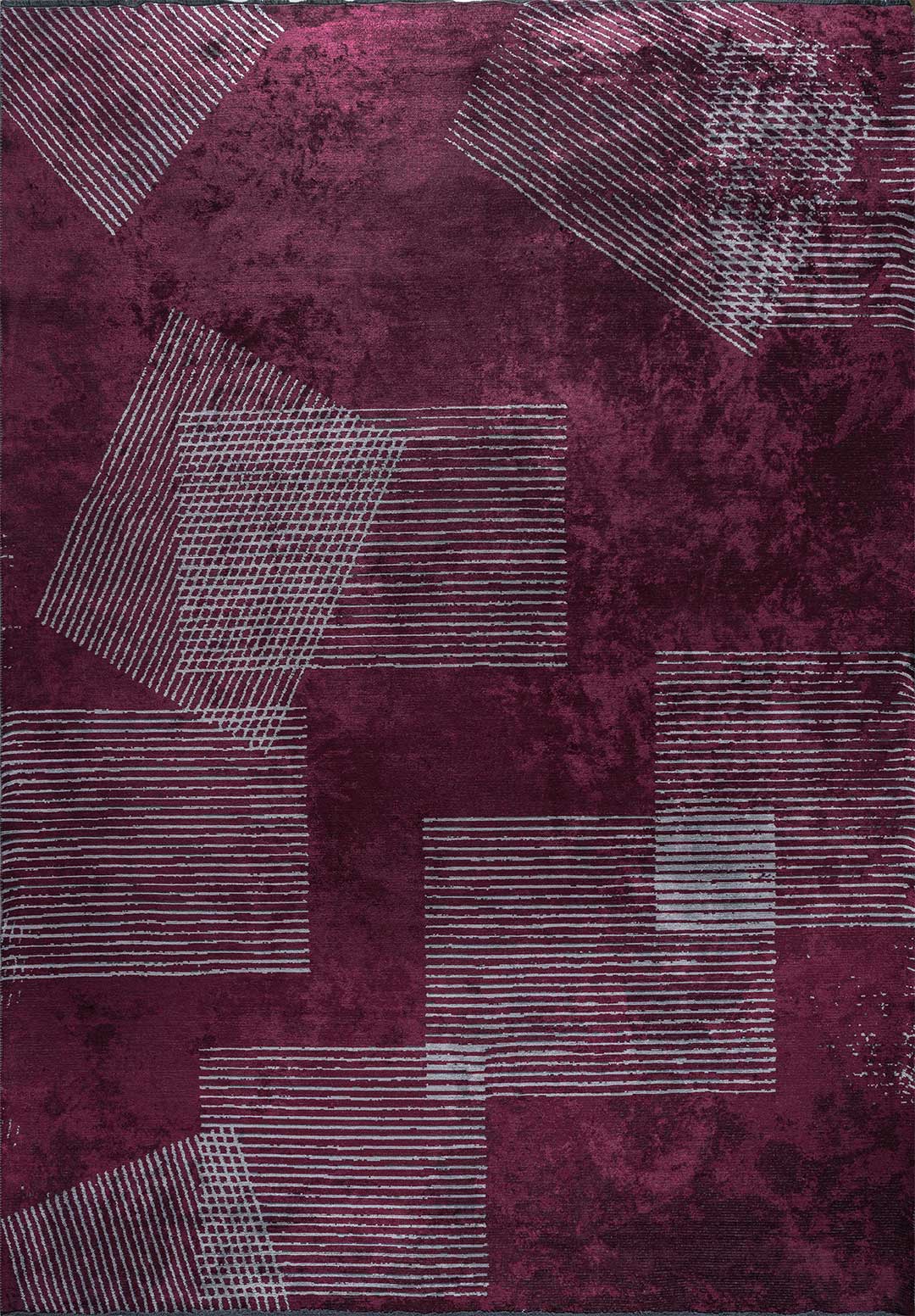 Matrix Dark Damson - Ice Blue Rug