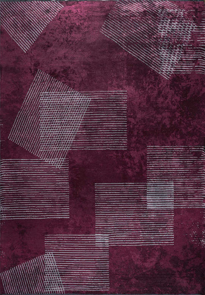 Matrix Dark Damson - Ice Blue Rug