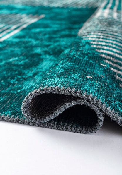 Matrix Dark Turquoise - Light Grey Rug