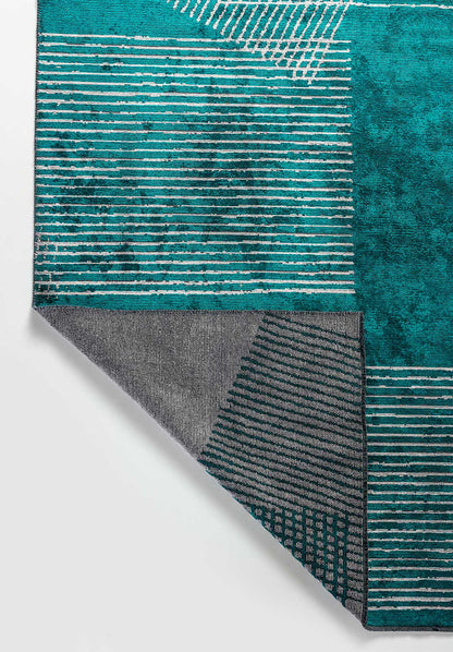 Matrix Dark Turquoise - Light Grey Rug