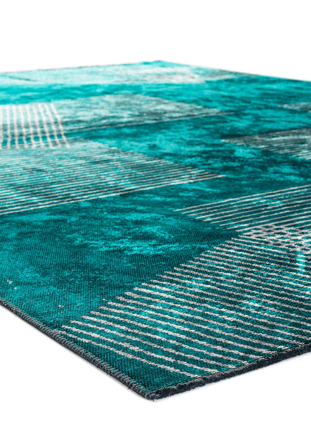 Matrix Dark Turquoise - Light Grey Rug