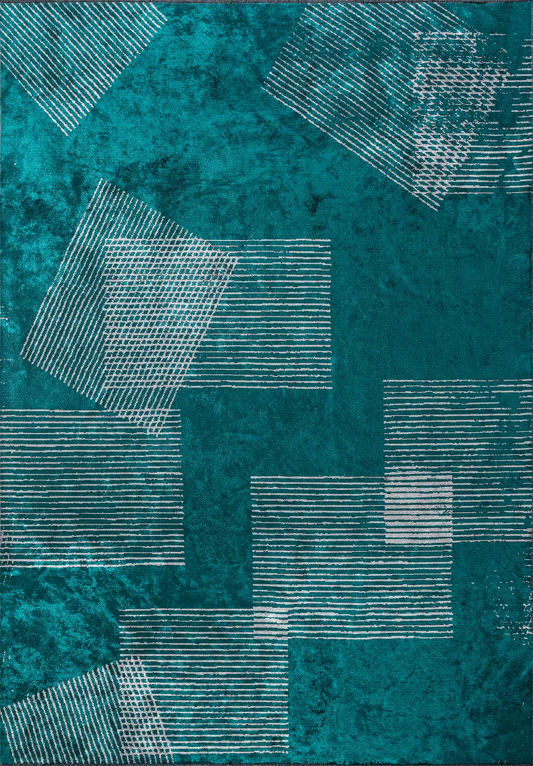 Matrix Dark Turquoise - Light Grey Rug