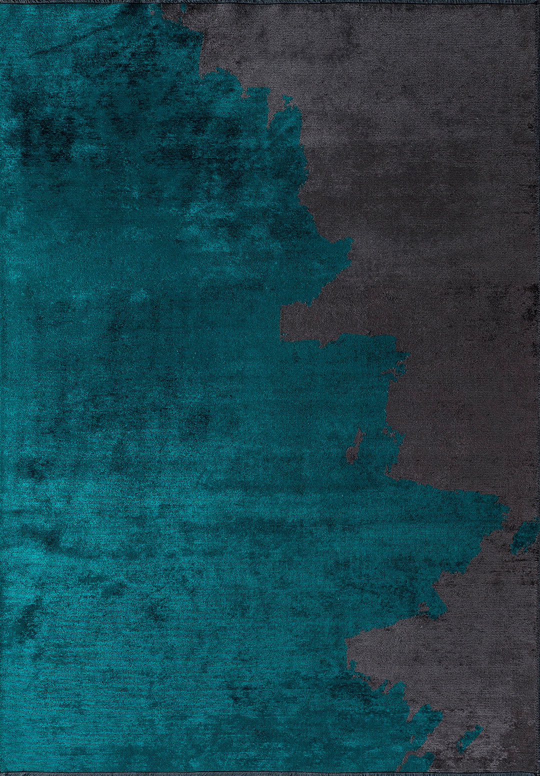 Coast Dark Turquoise - Charcoal Rug