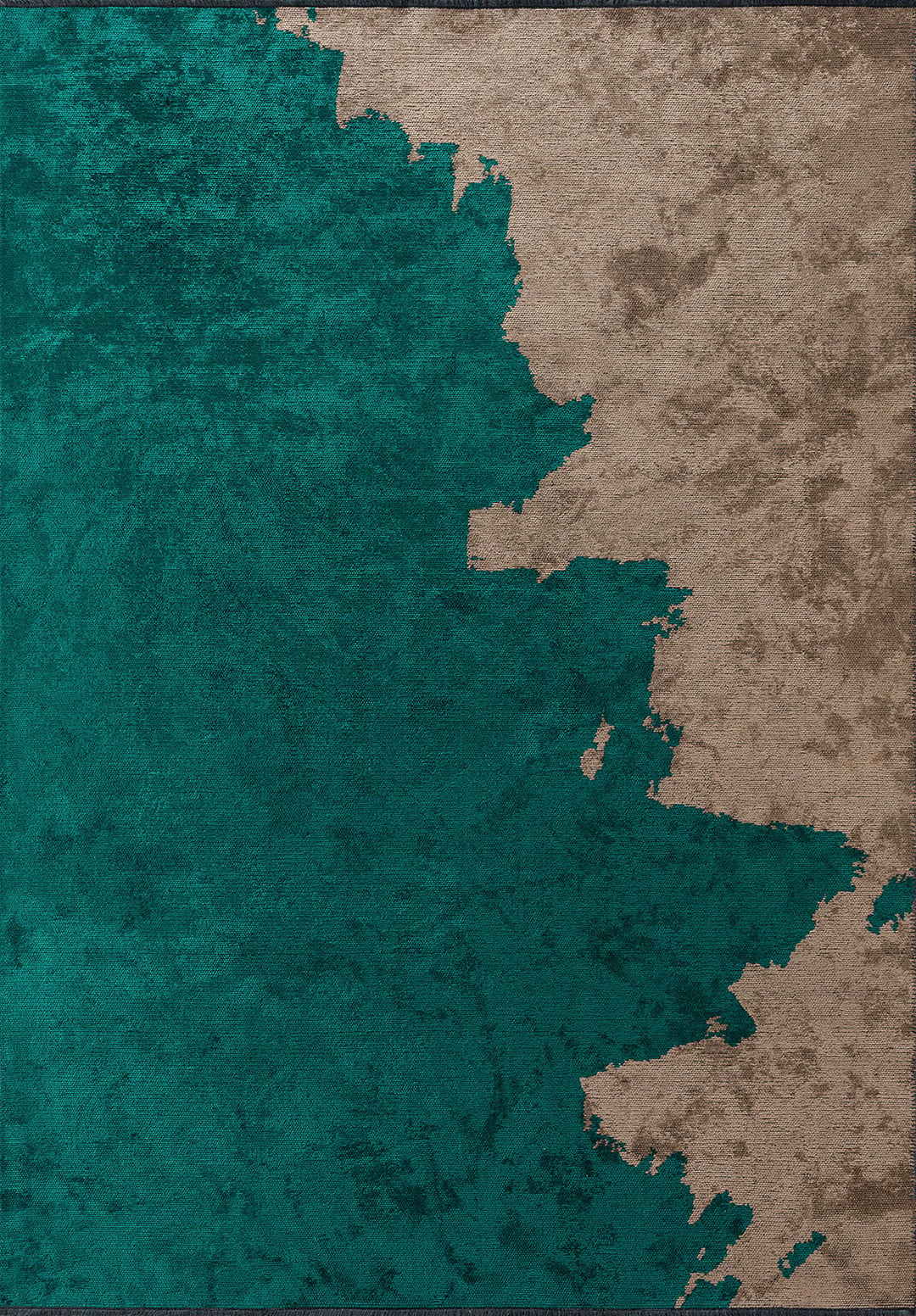 Coast Dark Turquoise - Dark Beige Rug area carpet area rug carpet Color_Beige Color_Green coral Material_Cotton & Viscose