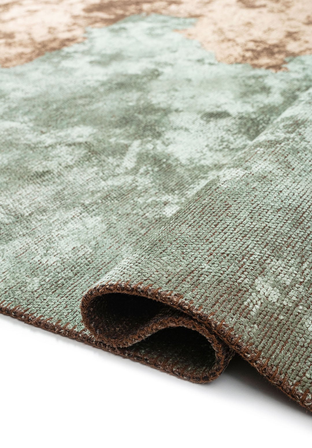Coast Mink - River Green Rug area carpet area rug carpet Color_Brown Color_Green coral Material_Cotton & Viscose
