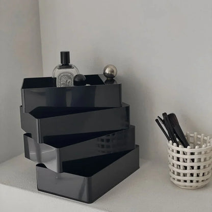 Sleek Minimalist ABS Rotating Makeup Organizer