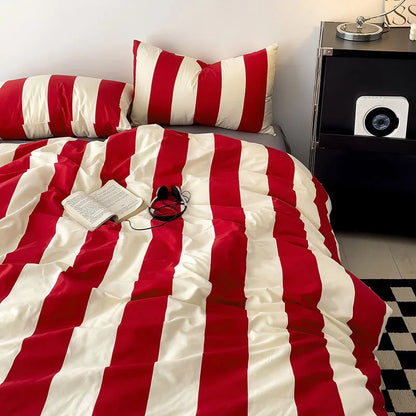 Soft Bold Stripe Cotton Bedding Set