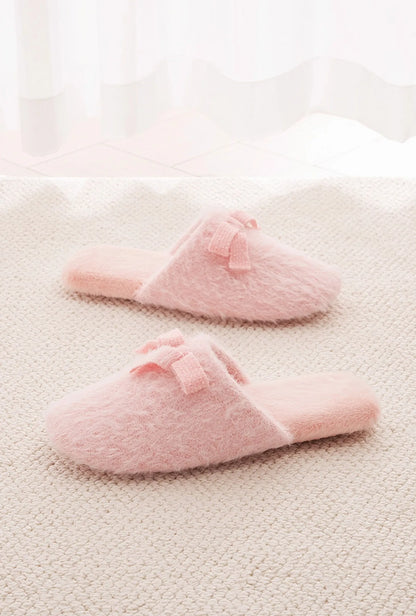 Fuzzy Solid Color Plush House Slippers