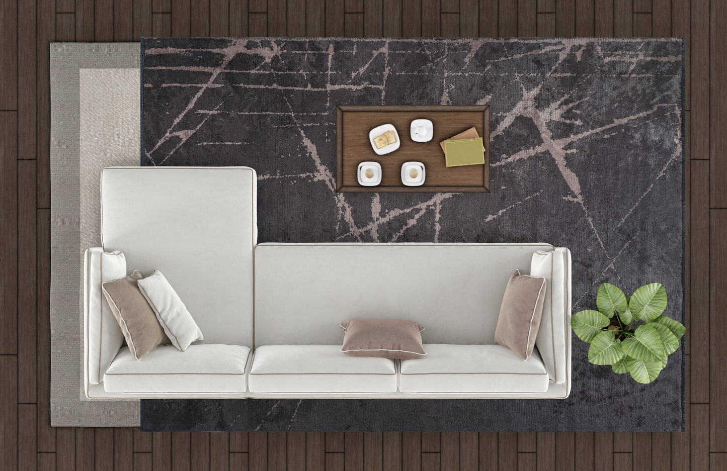 Crack Copper - Charcoal Rug