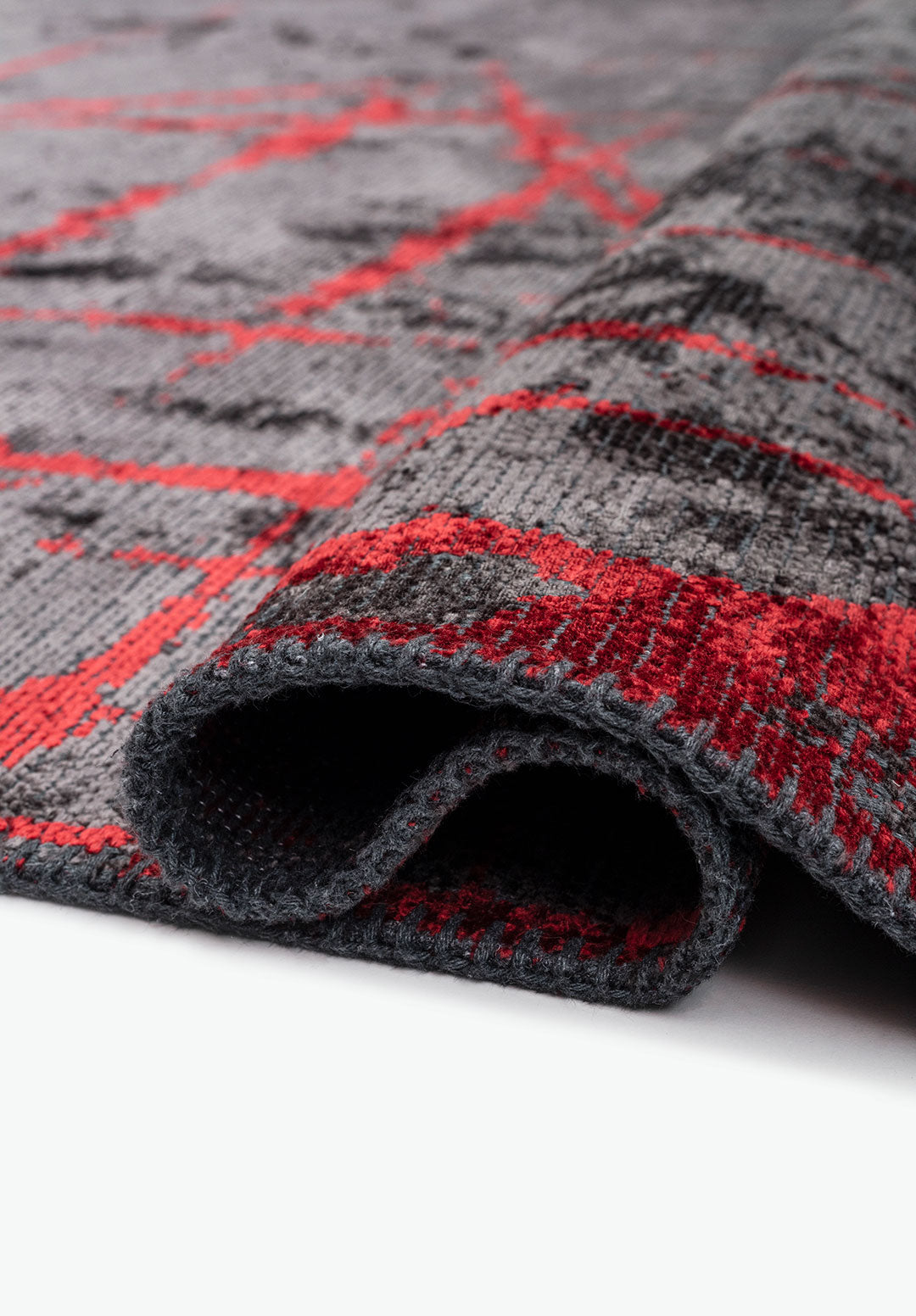 Crack Red - Charcoal Rug