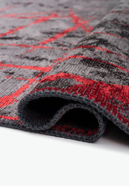 Crack Red - Charcoal Rug