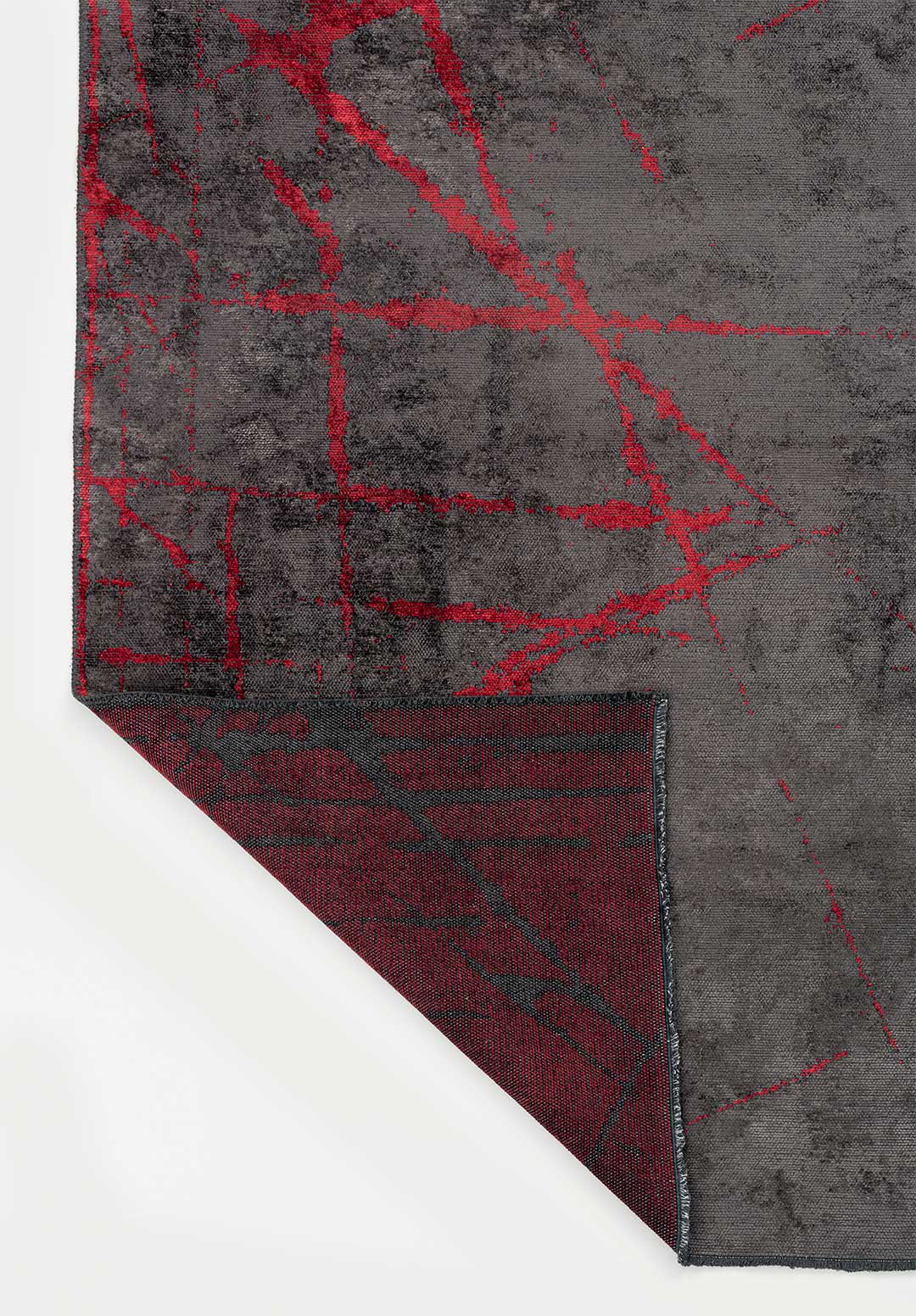 Crack Red - Charcoal Rug