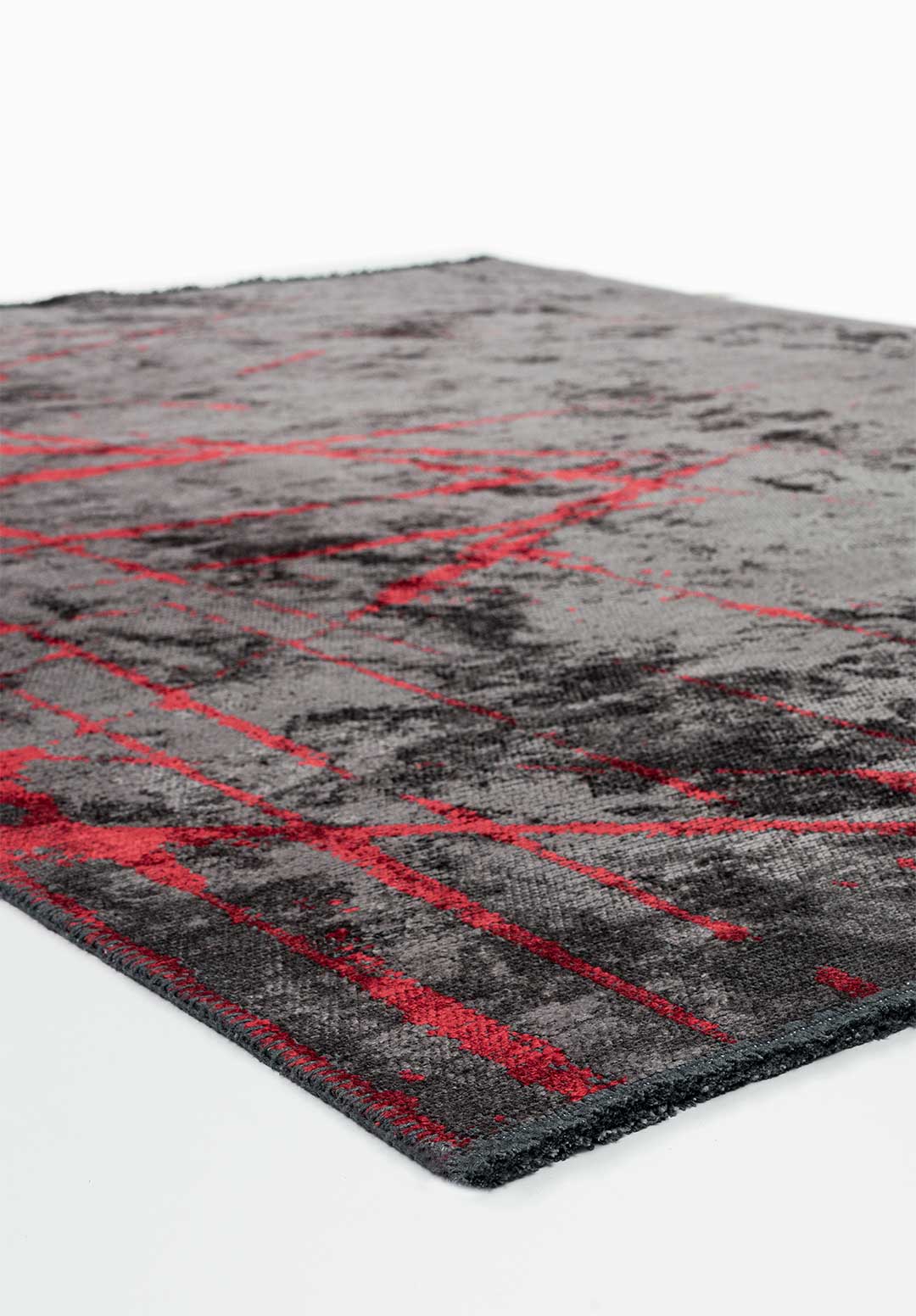 Crack Red - Charcoal Rug