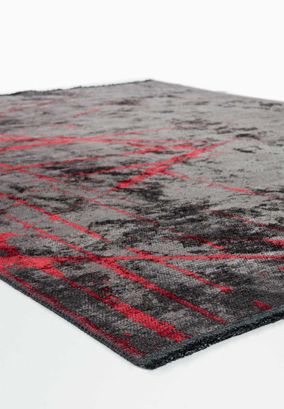 Crack Red - Charcoal Rug