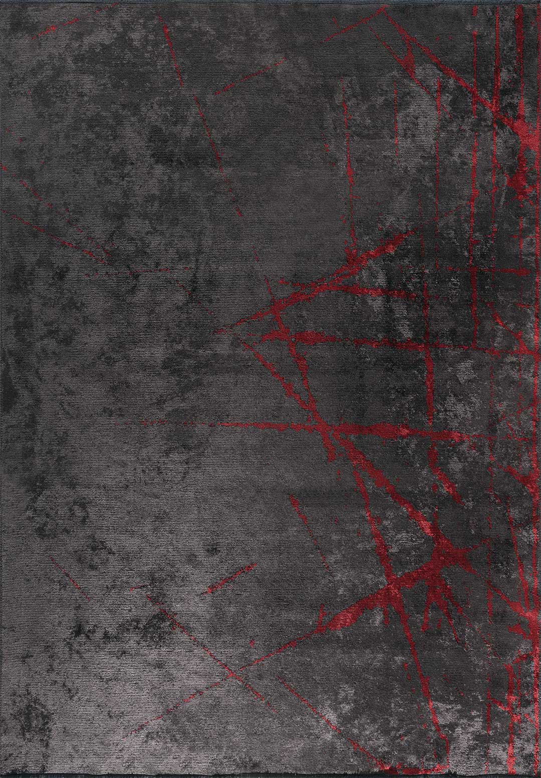 Crack Red - Charcoal Rug