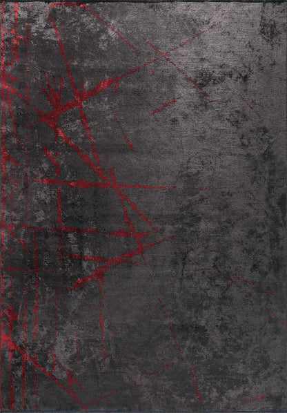Crack Red - Charcoal Rug