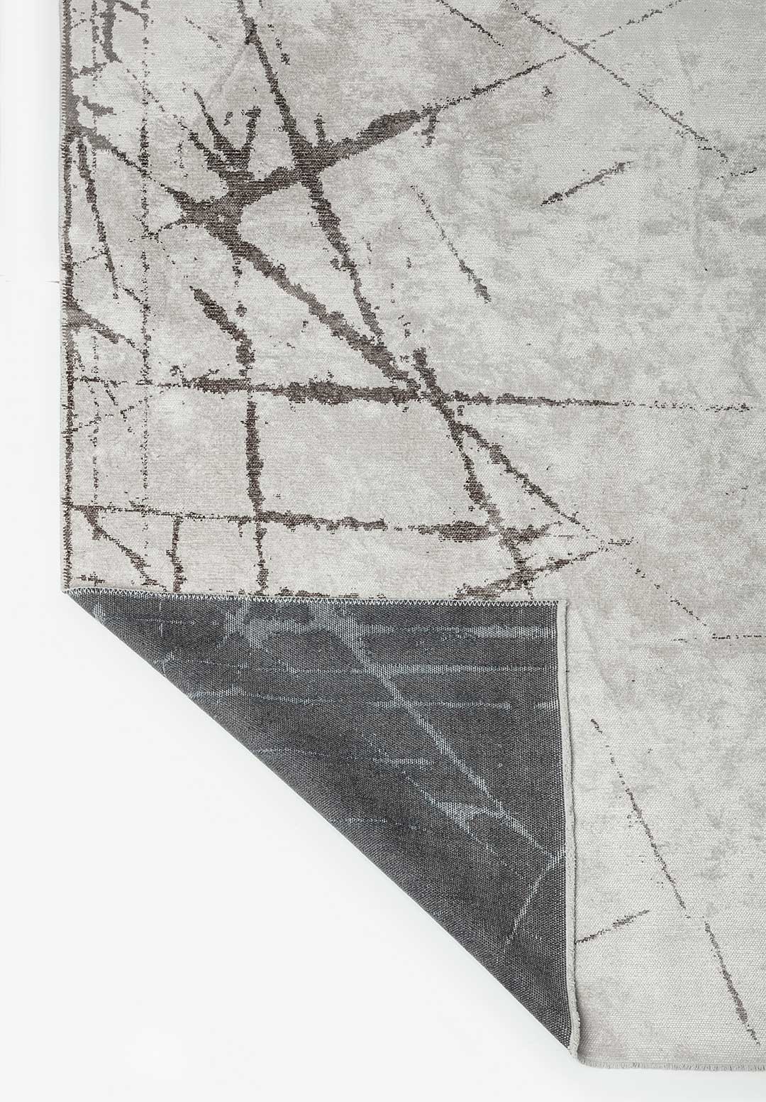 Crack Dark Grey - White Rug