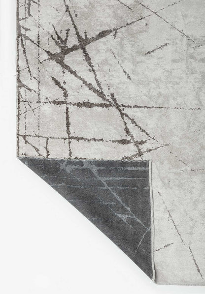Crack Dark Grey - White Rug