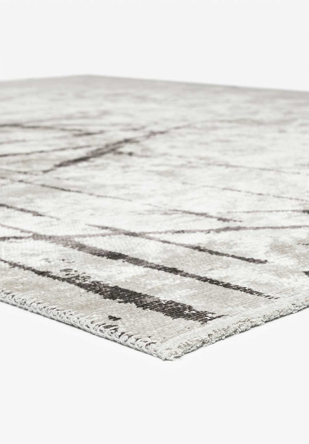 Crack Dark Grey - White Rug