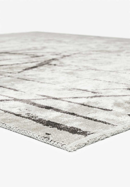 Crack Dark Grey - White Rug