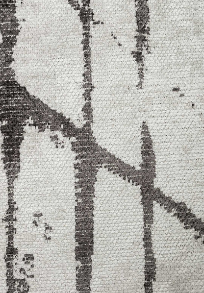 Crack Dark Grey - White Rug
