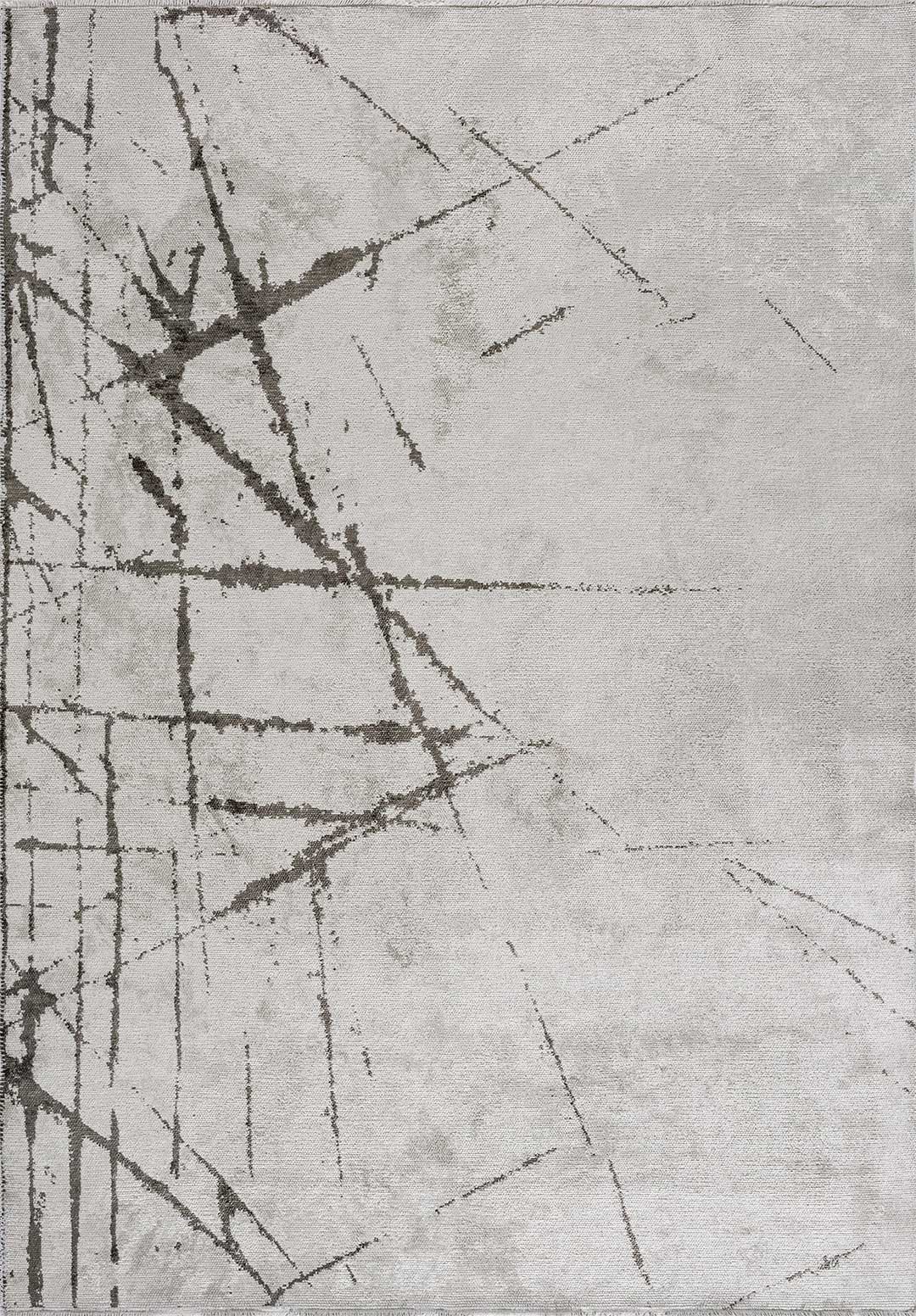 Crack Dark Grey - White Rug