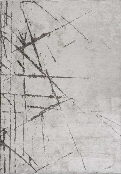 Crack Dark Grey - White Rug