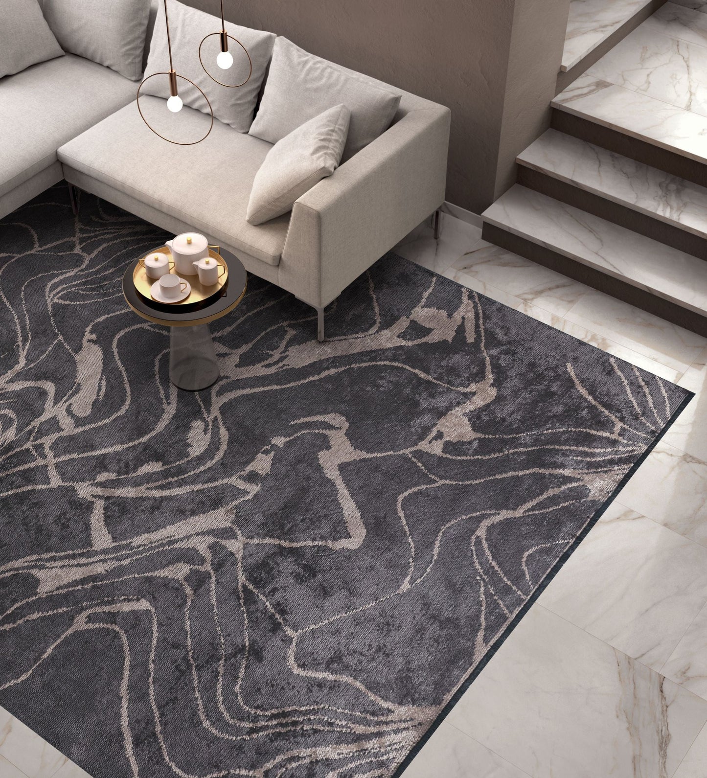 Clove Copper - Charcoal Rug