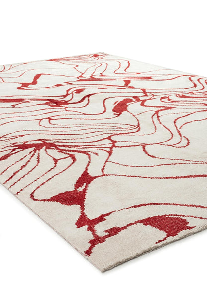 Clove Red - Ecru Rug area carpet area rug carpet Color_Beige Color_Red Material_Cotton & Viscose SHELL