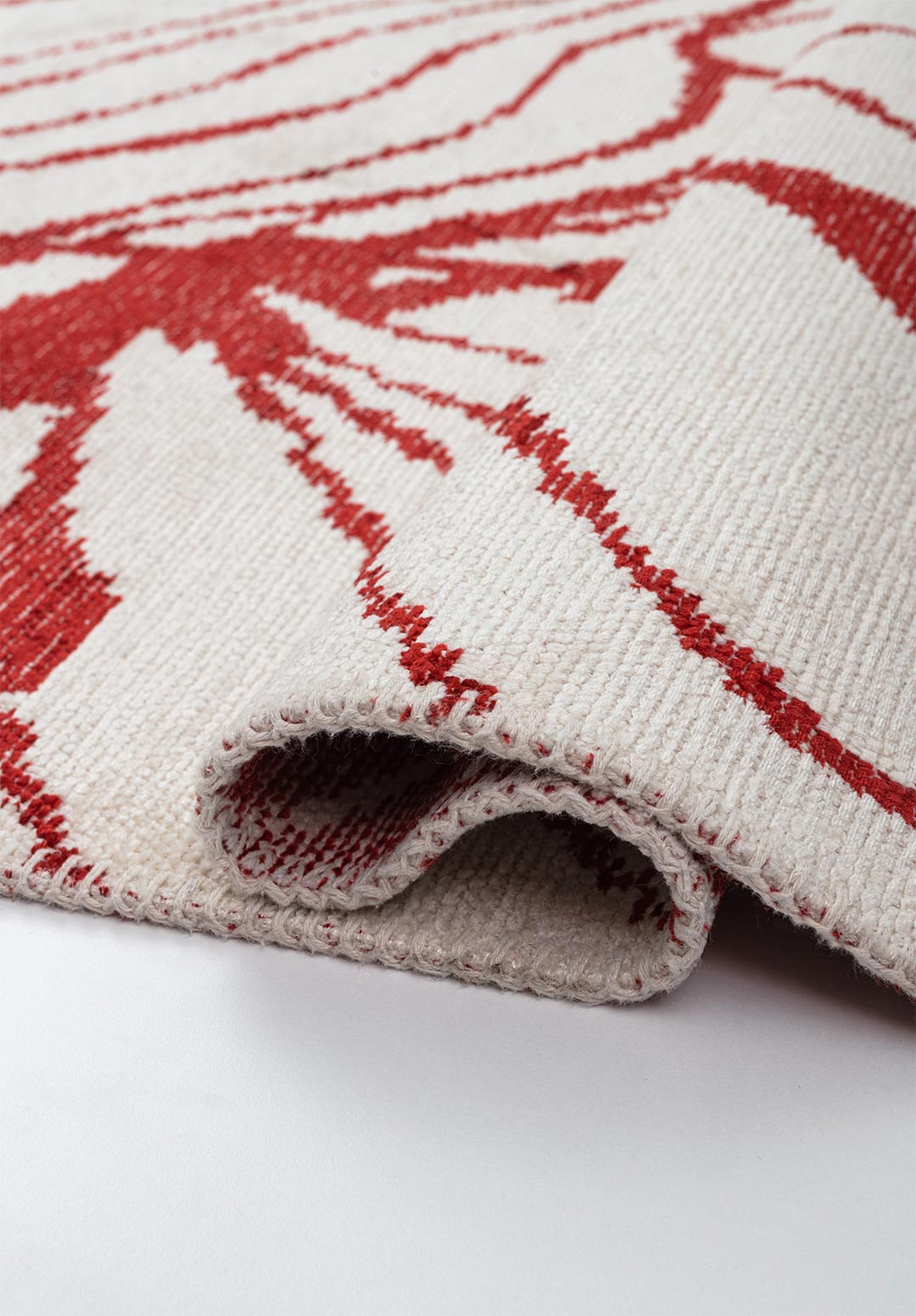 Clove Red - Ecru Rug area carpet area rug carpet Color_Beige Color_Red Material_Cotton & Viscose SHELL