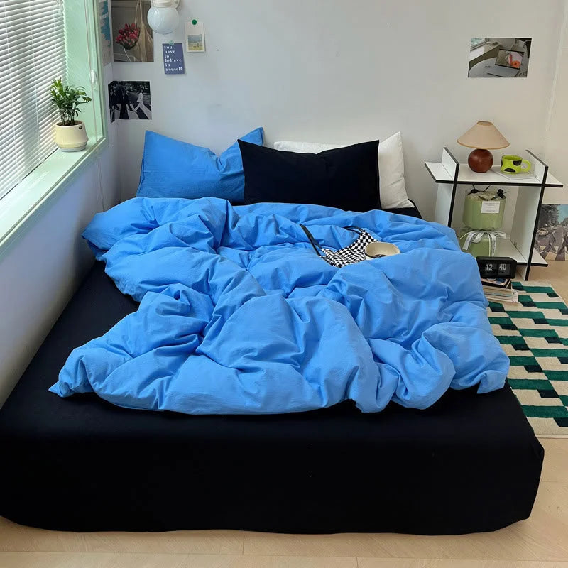 Soft Washed Solid Color Cotton Bedding Set