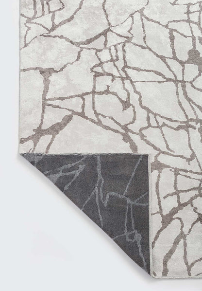 Flaw Dark Grey - White Rug