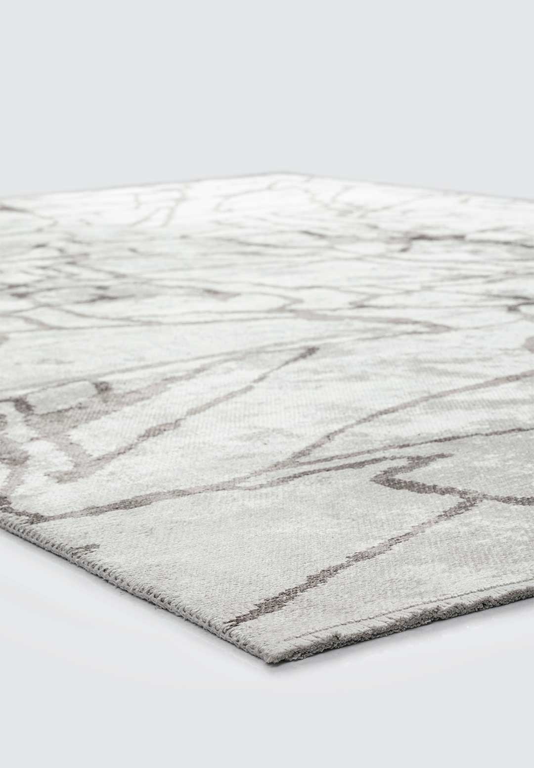Flaw Dark Grey - White Rug