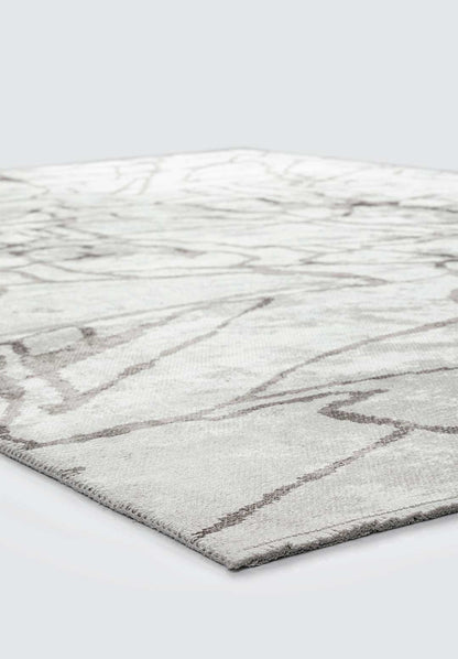Flaw Dark Grey - White Rug