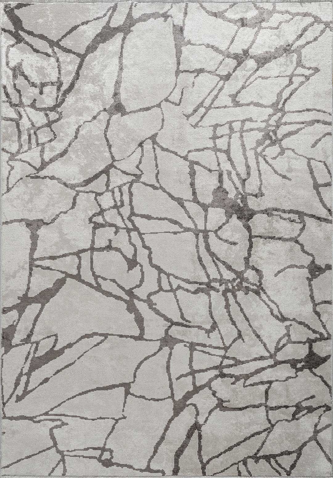 Flaw Dark Grey - White Rug