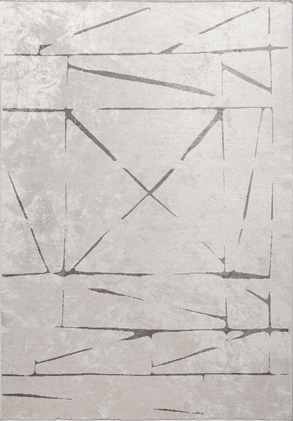 Square White - Dark Grey Rug