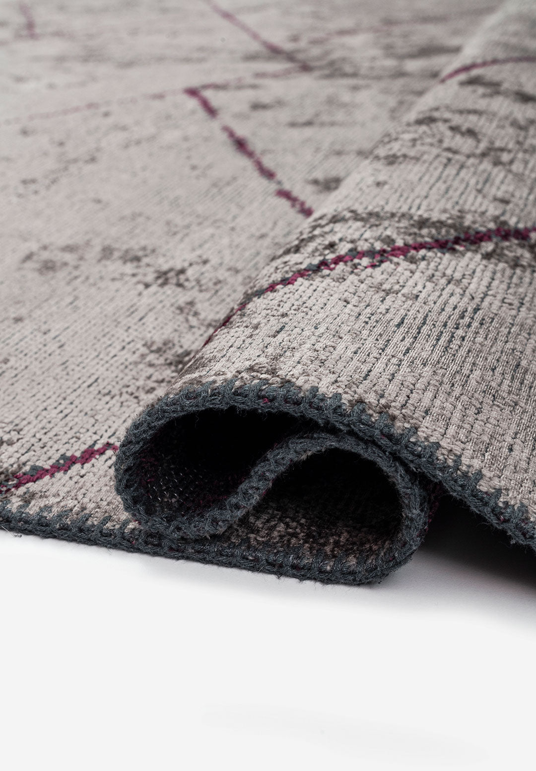 Spider Dark Damson - Dark Grey Rug