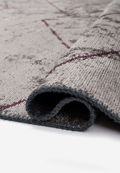 Spider Dark Damson - Dark Grey Rug