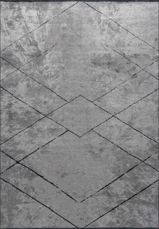 Spider Matte Black - Light Grey Rug