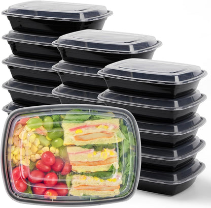 Glotoch 50 Pack 32 Oz Meal Prep Containers Reusable, 2 Compartment Food Containers with Lids to Go Containers, Lunch-Microwave,Freezer,Dishwasher Safe Boxes Disposables Food Service Equipment & Supplies Industrial & Scientific Take Out Containers