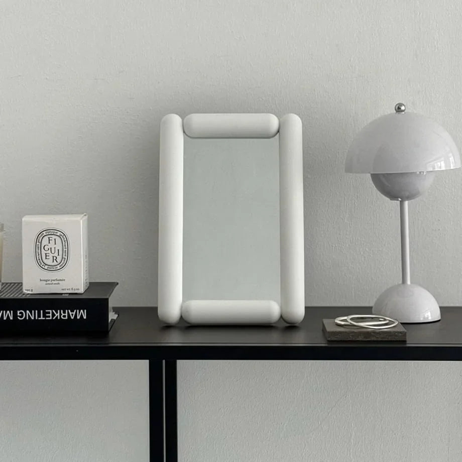 Smooth Pill-Shaped Melamine Desktop Mirror