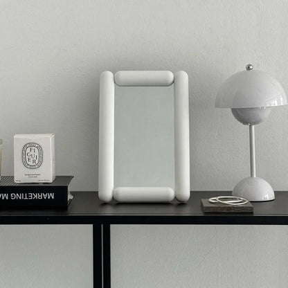 Smooth Pill-Shaped Melamine Desktop Mirror